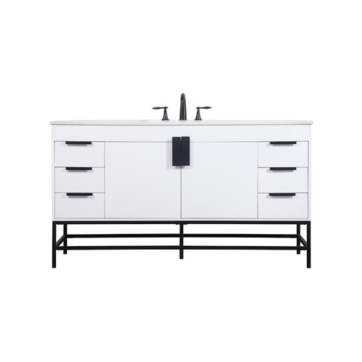 Elegant Kitchen/Bath Eugene 60" Single Bathroom Vanity, White - VF48860MWH