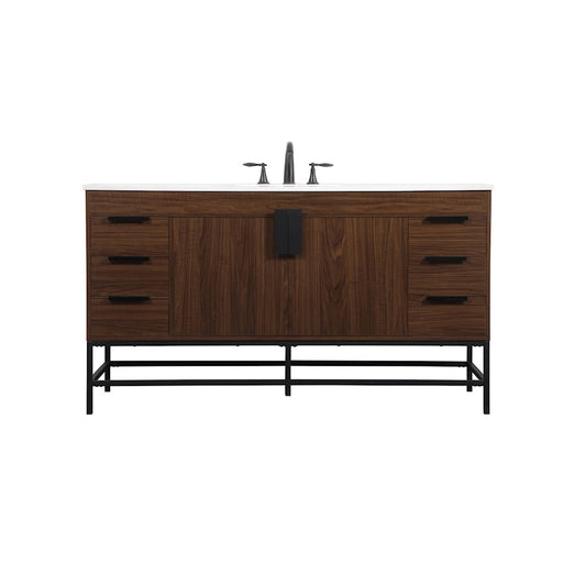 Elegant Kitchen/Bath Eugene 60" Single Bathroom Vanity, Walnut - VF48860MWT