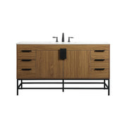 Elegant Kitchen/Bath Eugene 60" Single Bathroom Vanity, Walnut Brown - VF48860WB