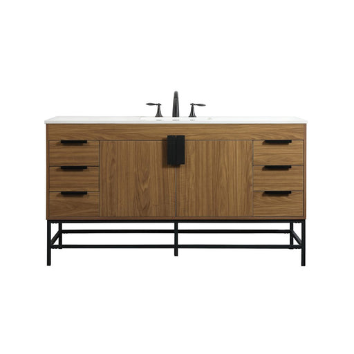 Elegant Kitchen/Bath Eugene 60" Single Bathroom Vanity, Walnut Brown - VF48860WB