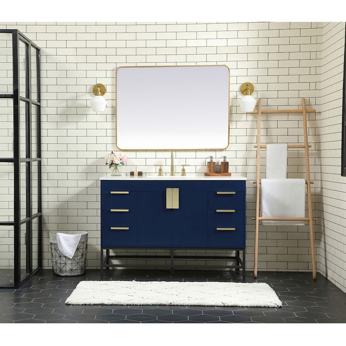 Elegant Kitchen/Bath Eugene 60" Single Bathroom Vanity, Walnut Brown