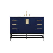 Elegant Kitchen/Bath Eugene 48" Single Bathroom Vanity, Blue - VF488W48MBL