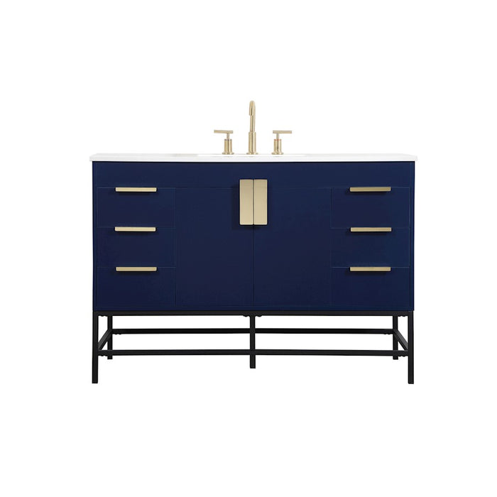 Elegant Kitchen/Bath Eugene 48" Single Bathroom Vanity, Blue - VF488W48MBL