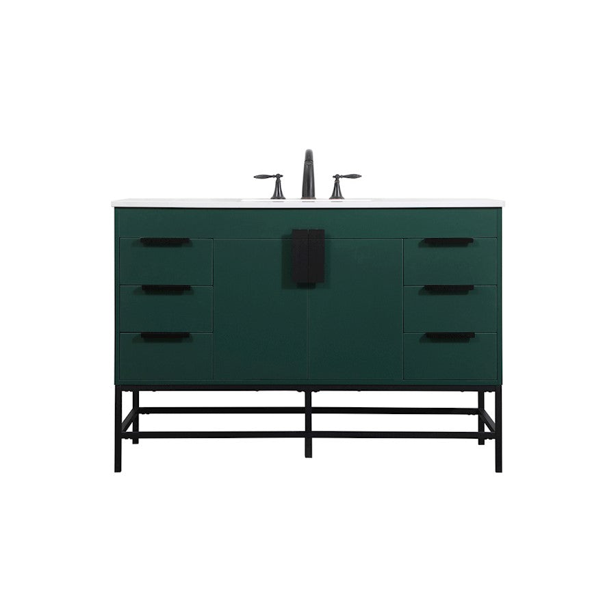 Elegant Kitchen/Bath Eugene 48" Single Bathroom Vanity, Green - VF488W48MGN