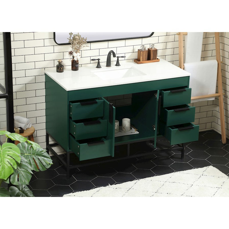 Elegant Kitchen/Bath Eugene 48" Single Bathroom Vanity, Green