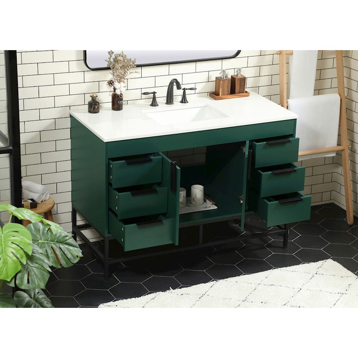 Elegant Kitchen/Bath Eugene 48" Single Bathroom Vanity, Green
