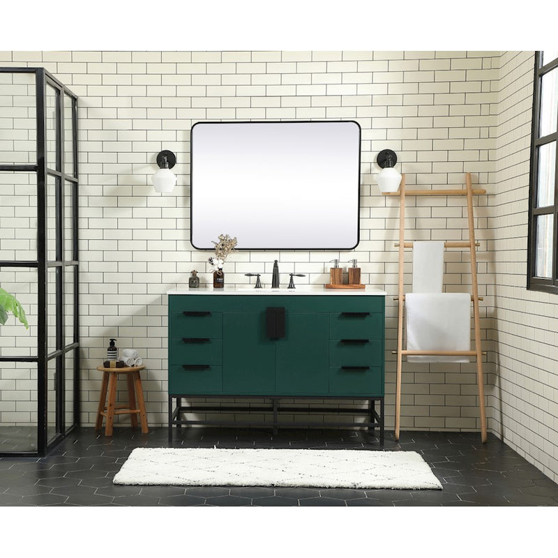 Elegant Kitchen/Bath Eugene 48" Single Bathroom Vanity, Green