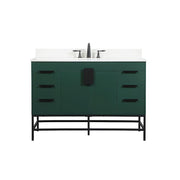 Elegant Eugene 48" Single Bathroom Vanity, Green/Backsplash - VF488W48MGN-BS