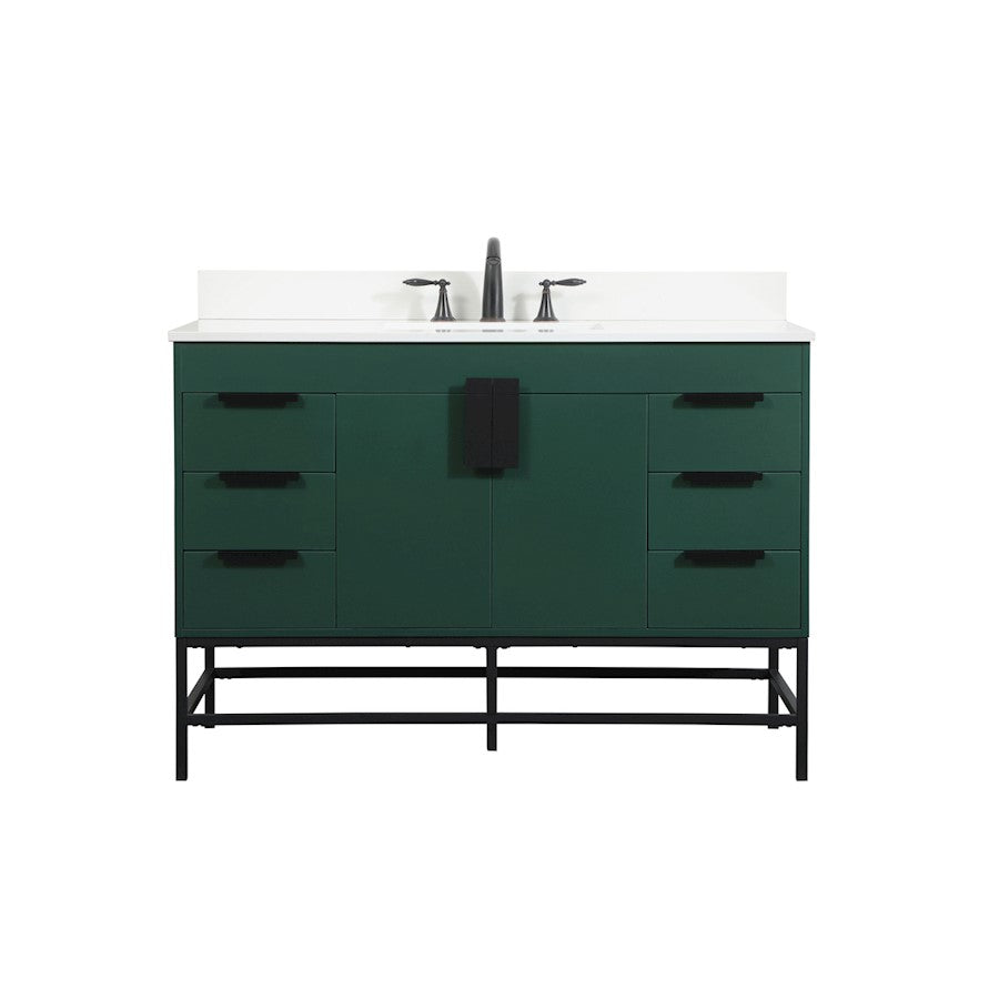 Elegant Eugene 48" Single Bathroom Vanity, Green/Backsplash - VF488W48MGN-BS