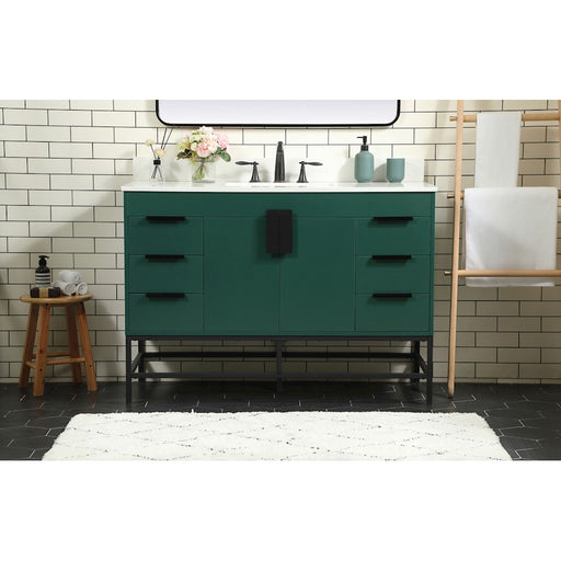 Elegant Eugene 48" Single Bathroom Vanity, Green/Backsplash