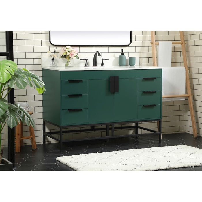 Elegant Eugene 48" Single Bathroom Vanity, Green/Backsplash