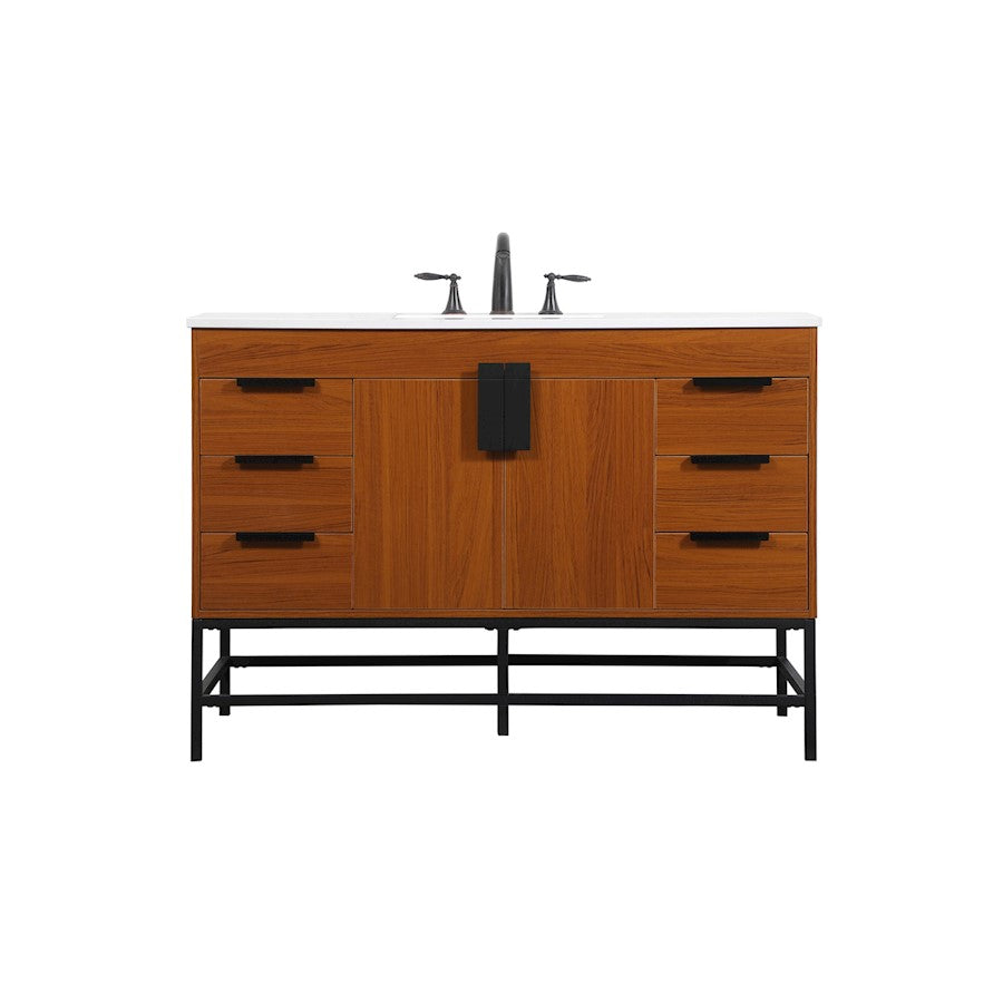 Elegant Kitchen/Bath Eugene 48" Single Bathroom Vanity, Teak - VF488W48MTK