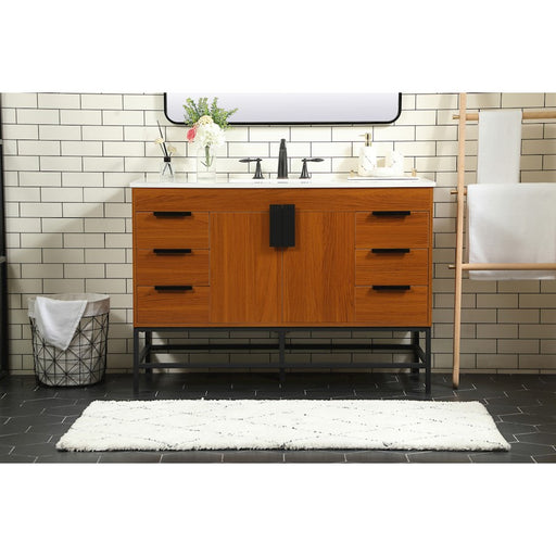 Elegant Kitchen/Bath Eugene 48" Single Bathroom Vanity, Teak