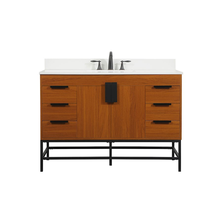 Elegant Eugene 48" Single Bathroom Vanity, Teak/Backsplash - VF488W48MTK-BS