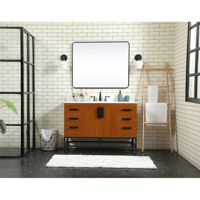 Elegant Eugene 48" Single Bathroom Vanity, Teak/Backsplash