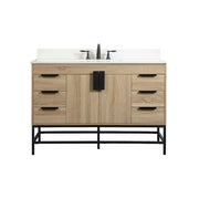 Elegant Eugene 48" Single Bathroom Vanity, Mango Wood/Backsplash - VF488W48MW-BS