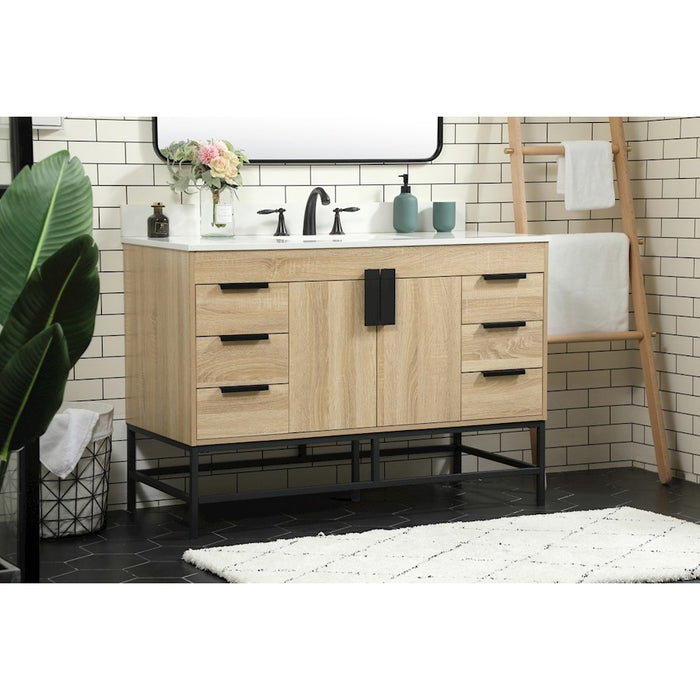 Elegant Eugene 48" Single Bathroom Vanity, Mango Wood/Backsplash