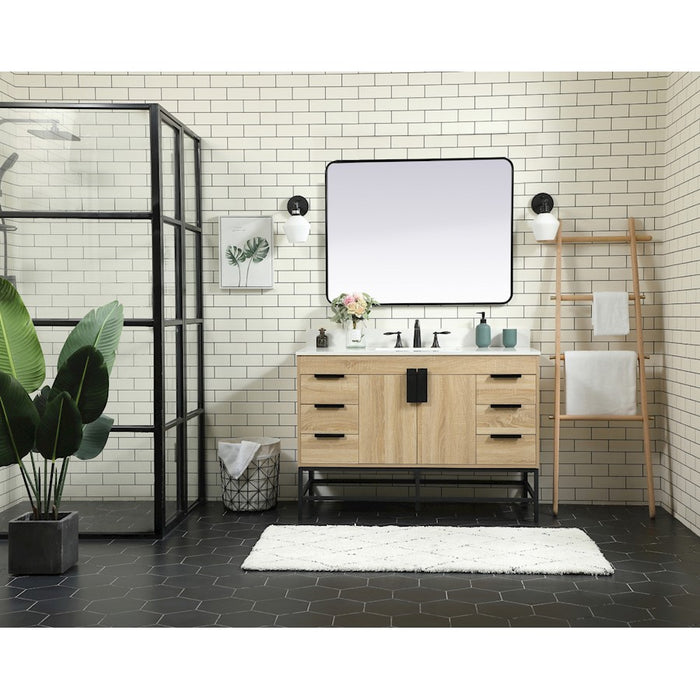 Elegant Eugene 48" Single Bathroom Vanity, Mango Wood/Backsplash