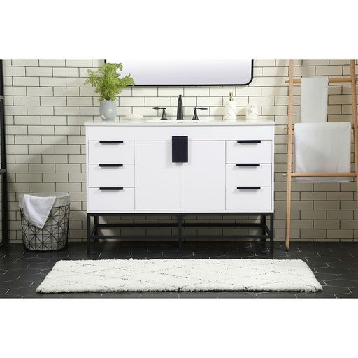 Elegant Kitchen/Bath Eugene 48" Single Bathroom Vanity, White