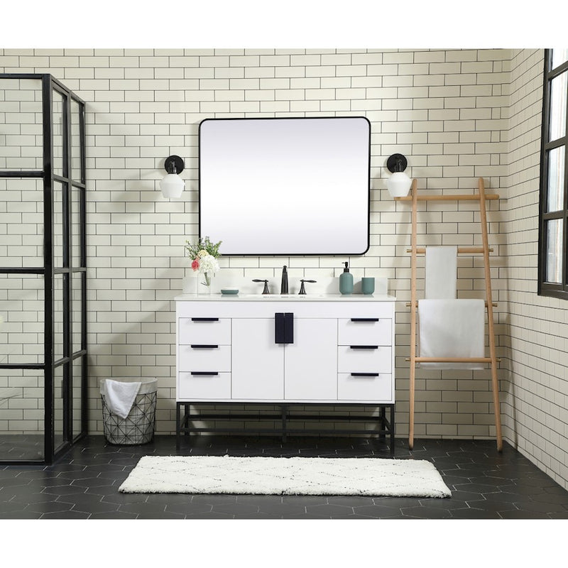 Elegant Kitchen/Bath Eugene 48" Single Bathroom Vanity, White