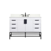 Elegant Eugene 48" Single Bathroom Vanity, White/Backsplash - VF488W48MWH-BS