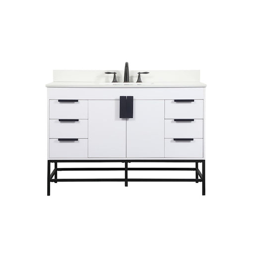 Elegant Eugene 48" Single Bathroom Vanity, White/Backsplash - VF488W48MWH-BS