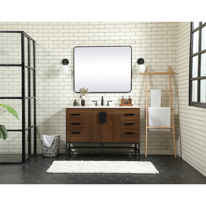 Elegant Eugene 48" Single Bathroom Vanity, White/Backsplash