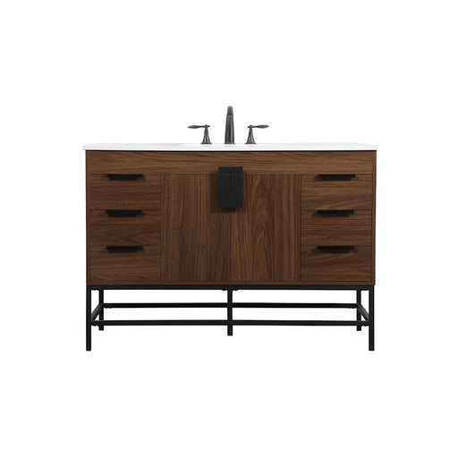 Elegant Kitchen/Bath Eugene 48" Single Bathroom Vanity, Walnut - VF488W48MWT