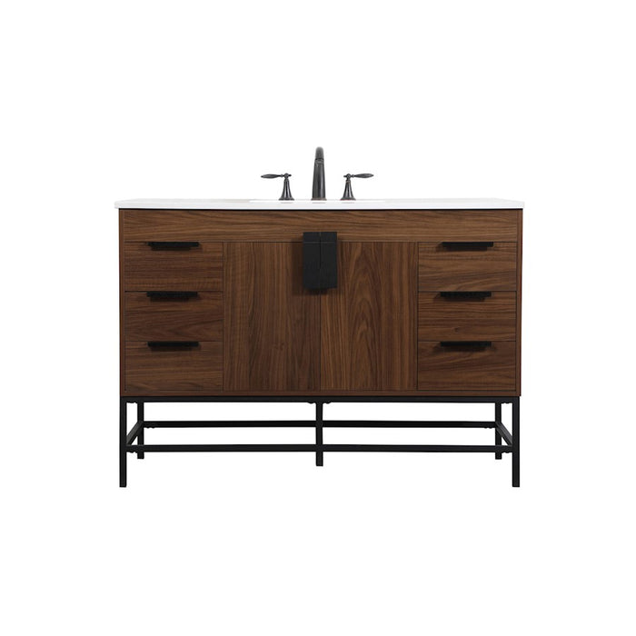 Elegant Kitchen/Bath Eugene 48" Single Bathroom Vanity, Walnut - VF488W48MWT