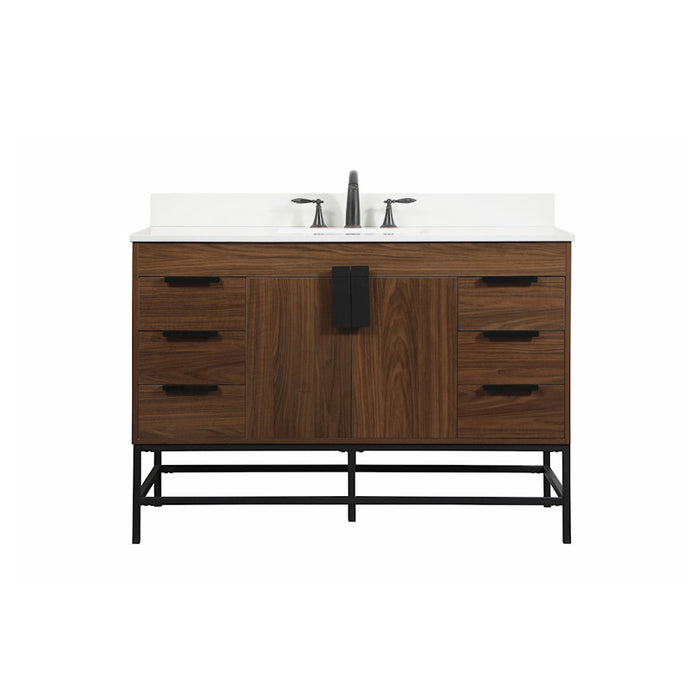 Elegant Eugene 48" Single Bathroom Vanity, Walnut/Backsplash - VF488W48MWT-BS