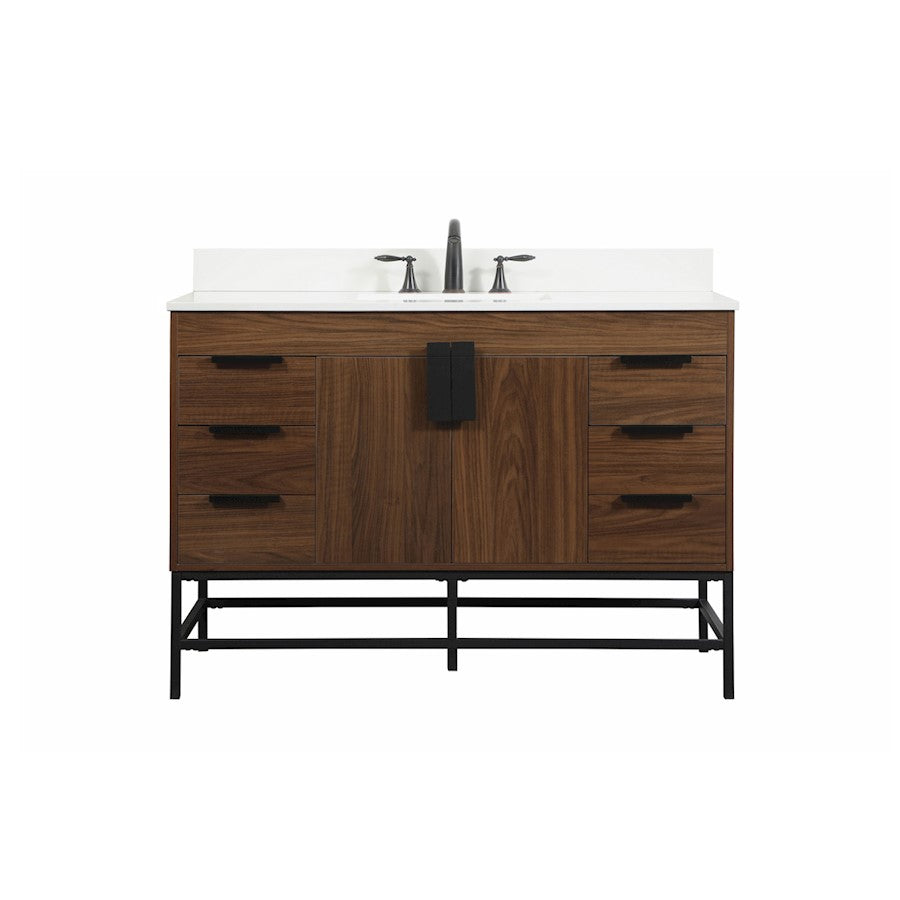 Elegant Eugene 48" Single Bathroom Vanity, Walnut/Backsplash - VF488W48MWT-BS
