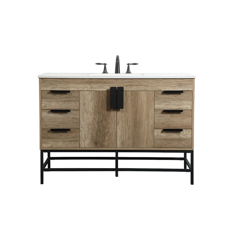 Elegant Kitchen/Bath Eugene 48" Single Bathroom Vanity, Natural Oak - VF488W48NT