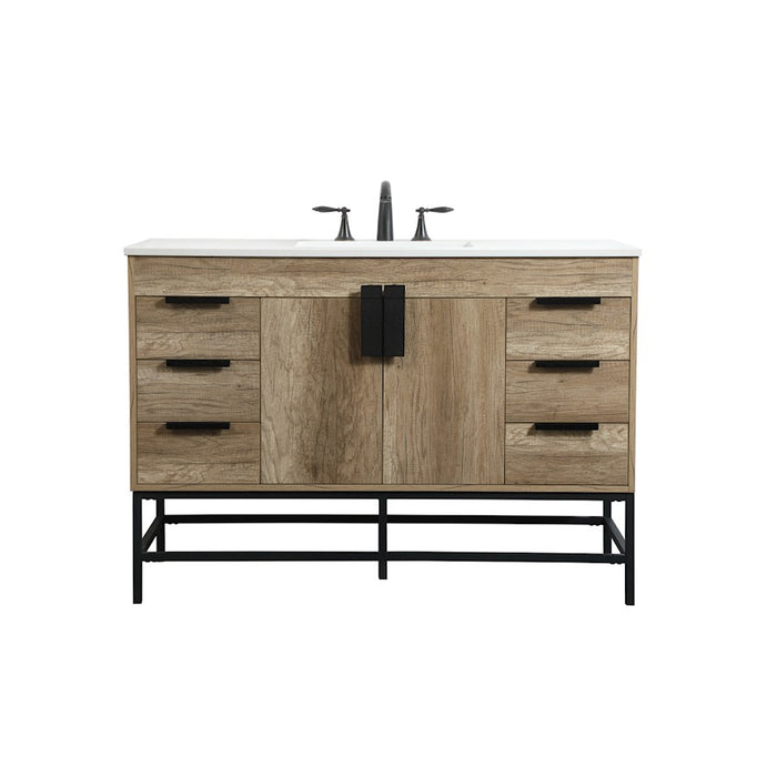 Elegant Kitchen/Bath Eugene 48" Single Bathroom Vanity, Natural Oak - VF488W48NT