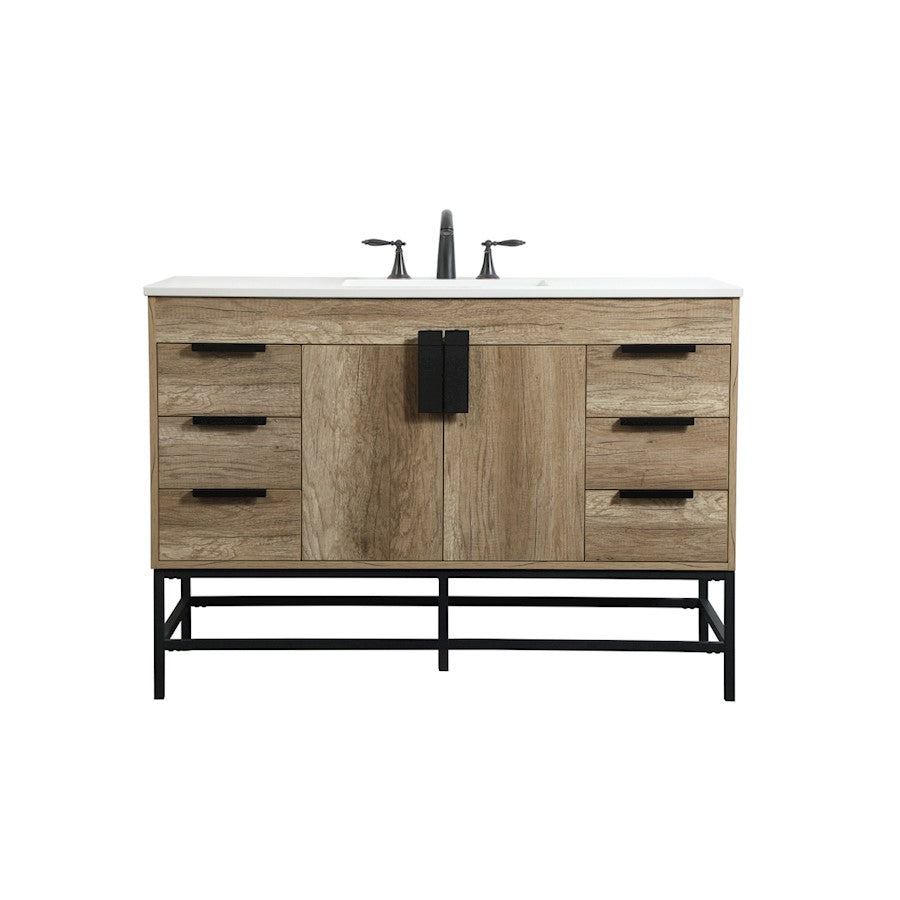 Elegant Kitchen/Bath Eugene 48" Single Bathroom Vanity, Natural Oak - VF488W48NT