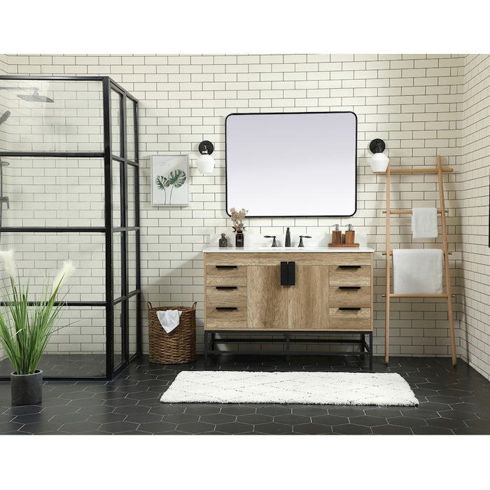 Elegant Kitchen/Bath Eugene 48" Single Bathroom Vanity, Natural Oak
