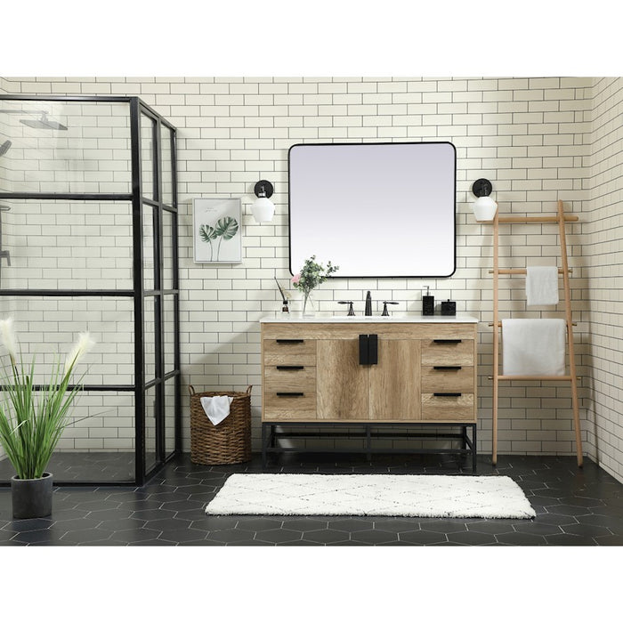 Elegant Kitchen/Bath Eugene 48" Single Bathroom Vanity, Natural Oak