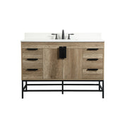 Elegant Eugene 48" Single Vanity, Natural Oak/Backsplash - VF488W48NT-BS