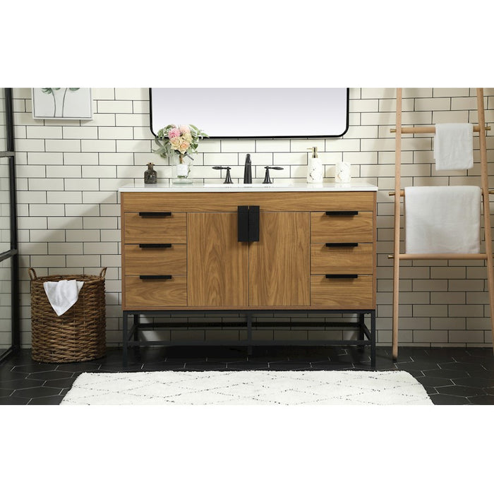 Elegant Eugene 48" Single Bathroom Vanity, Walnut Brown