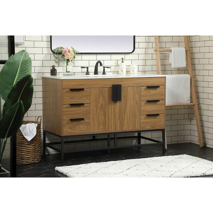 Elegant Eugene 48" Single Bathroom Vanity, Walnut Brown