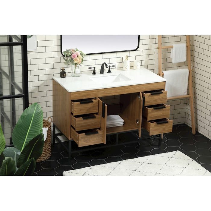 Elegant Eugene 48" Single Bathroom Vanity, Walnut Brown