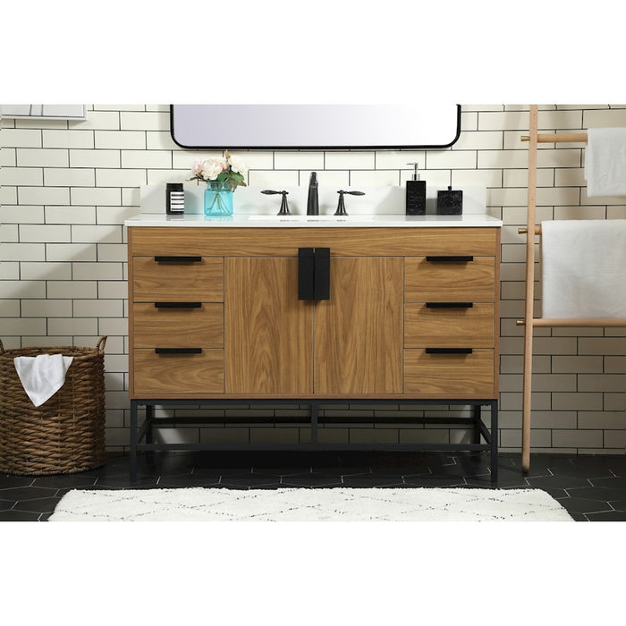 Elegant Eugene 48" Single Vanity, Walnut Brown/Backsplash