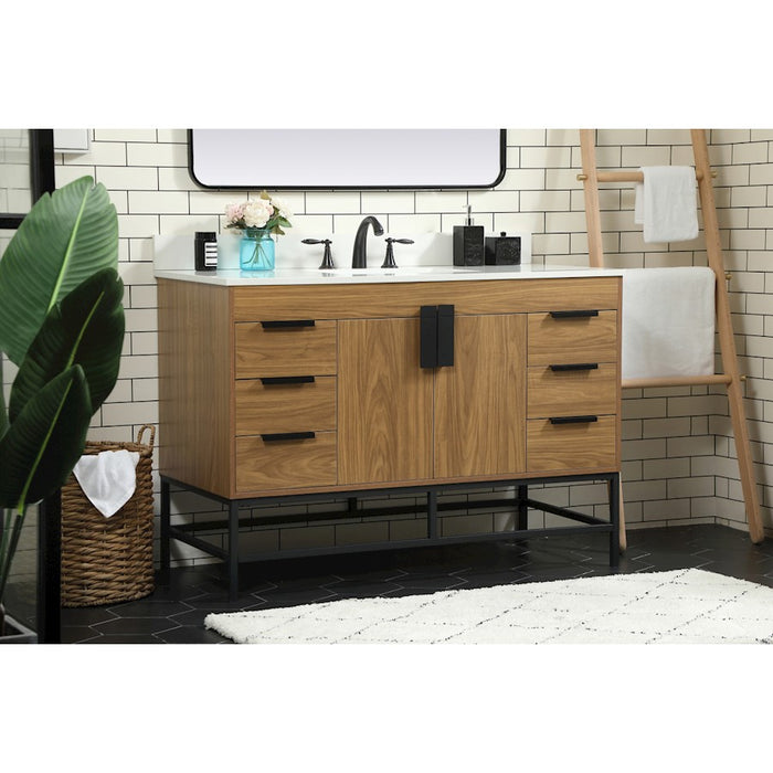 Elegant Eugene 48" Single Vanity, Walnut Brown/Backsplash
