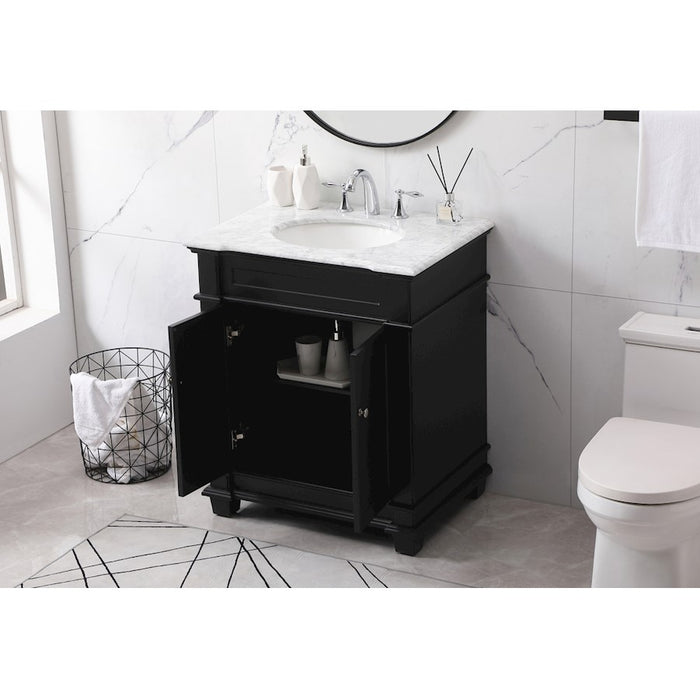 Elegant Kitchen/Bath Wesley 30" Single Bathroom Vanity Set, Black