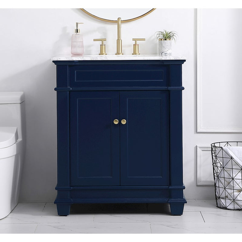Elegant Kitchen/Bath Wesley 30" Single Bathroom Vanity Set, Blue