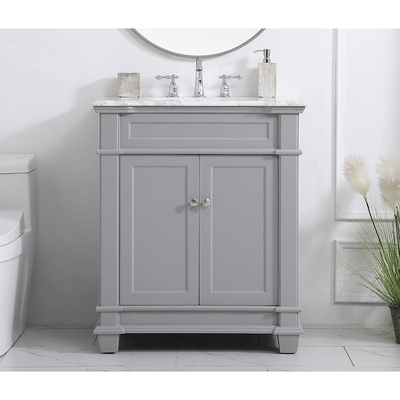 Elegant Kitchen/Bath Wesley 30" Single Bathroom Vanity Set, Grey