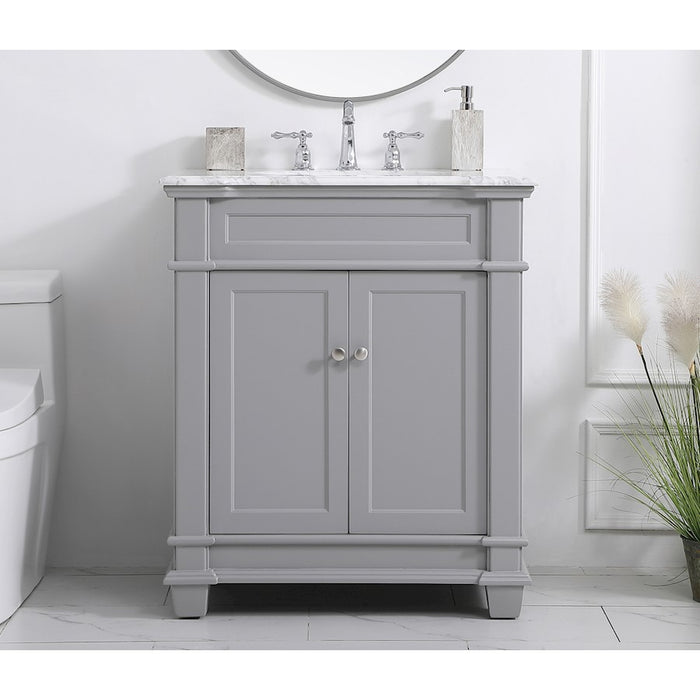 Elegant Kitchen/Bath Wesley 30" Single Bathroom Vanity Set, Grey