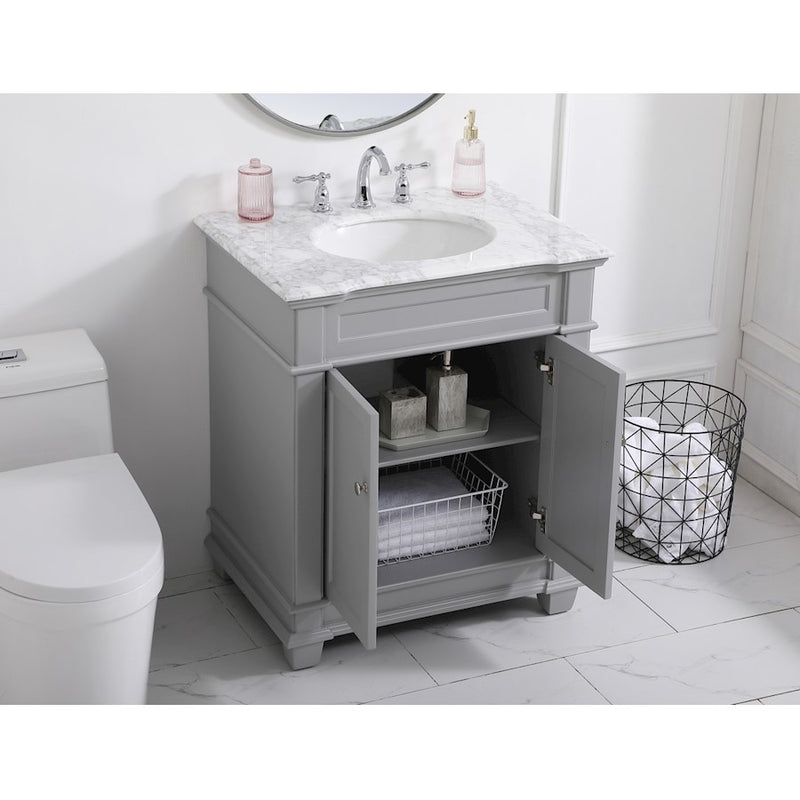 Elegant Kitchen/Bath Wesley 30" Single Bathroom Vanity Set, Grey