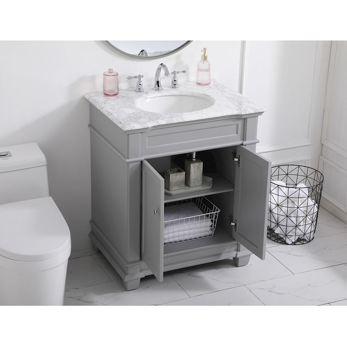 Elegant Kitchen/Bath Wesley 30" Single Bathroom Vanity Set, Grey