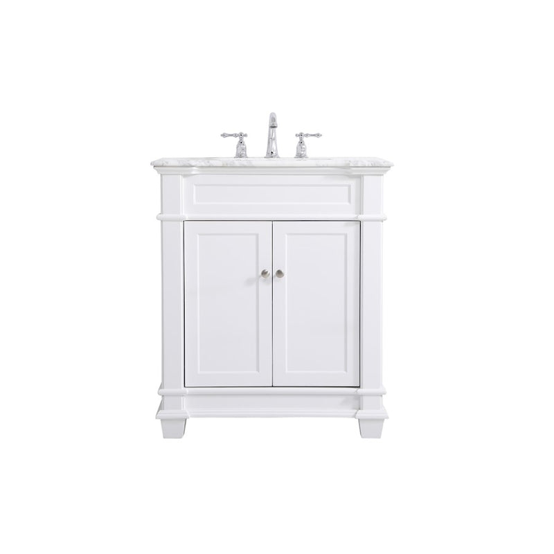 Elegant Kitchen/Bath Wesley 30" Single Bathroom Vanity Set, White - VF50030WH