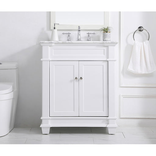 Elegant Kitchen/Bath Wesley 30" Single Bathroom Vanity Set, White